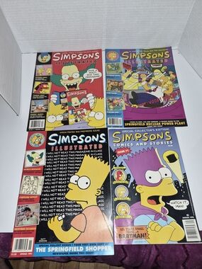 Vintage Simpsons Illustrated Magazines And Comic Book Lot